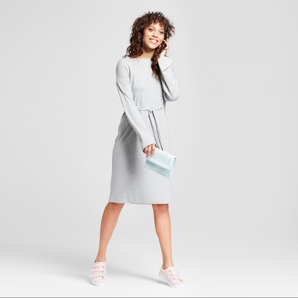 Front Tie Dress - Gray